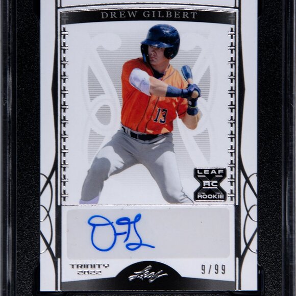 2022 Leaf Trinity Drew Gilbert #BA-DG2 Rookie Auto 9/99 SGC GEM MINT 10/10 - Picture 2 of 3